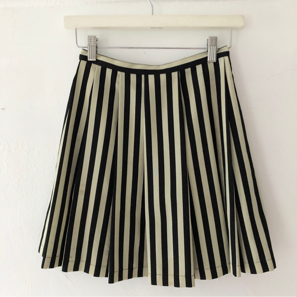 *SOLD!* Vintage 80s Agnes B. Paris Striped Pleated Mini Skirt
